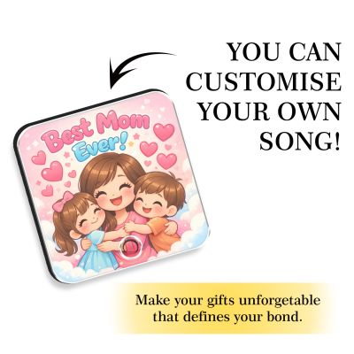 Personalized Best Mom Ever Musical Fridge Magnet Custom Song Photo Magnet with Speaker & USB Charging for Mom
